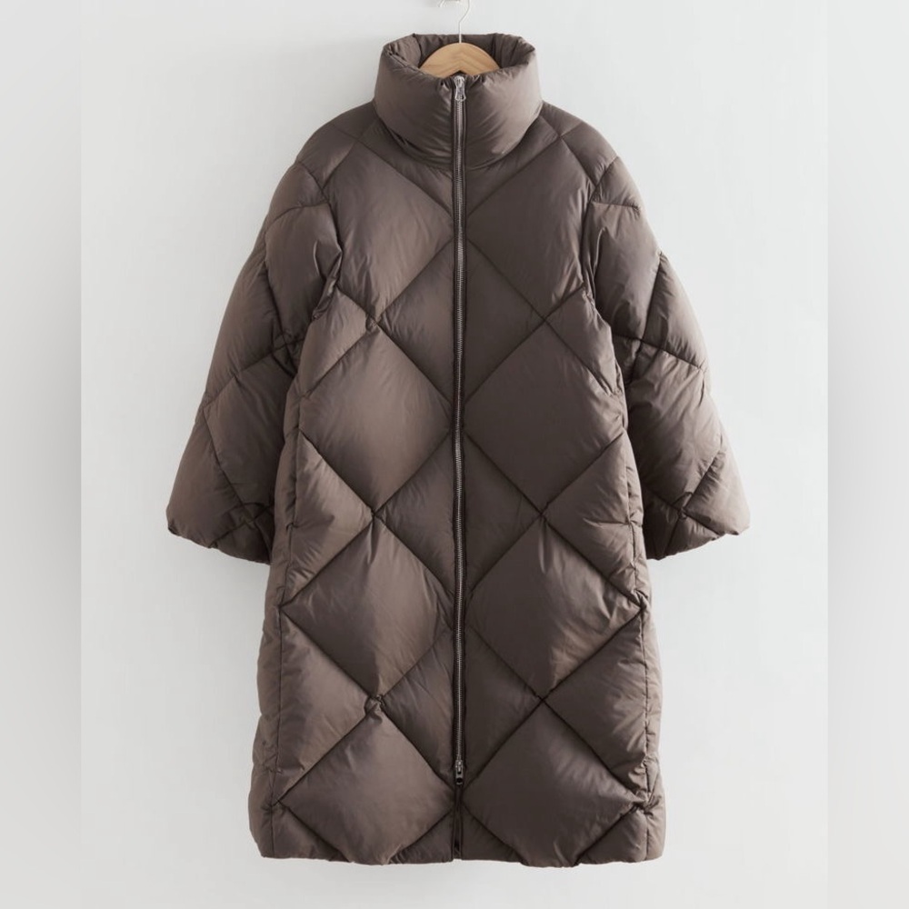 & Other Stories Diamond Padded Puffer Coat